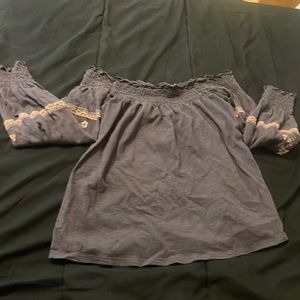 Off the shoulder embroidered top